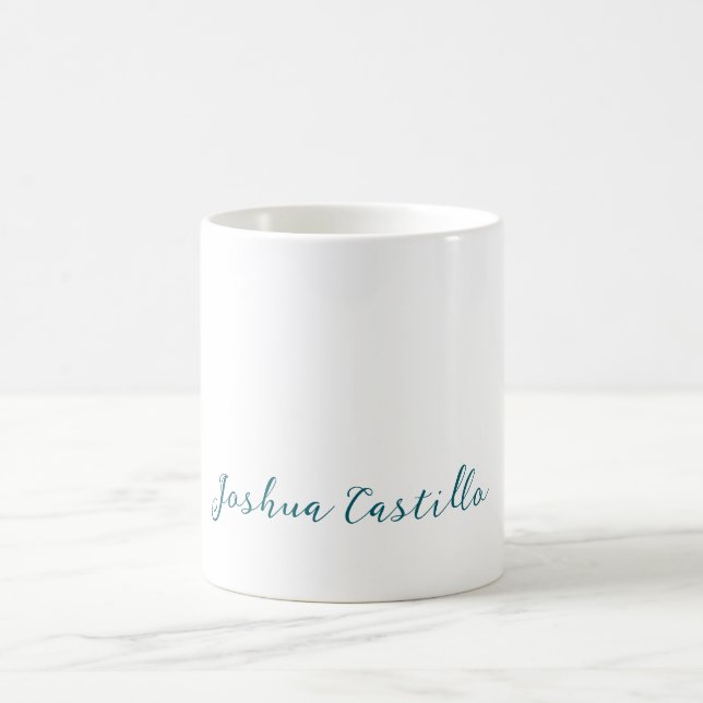 Taza De Café Calligraphy Simple Plain Professional Name (Centro)