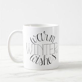 Taza De Café Caluroso Invierno Desea Mug Con Las Manos