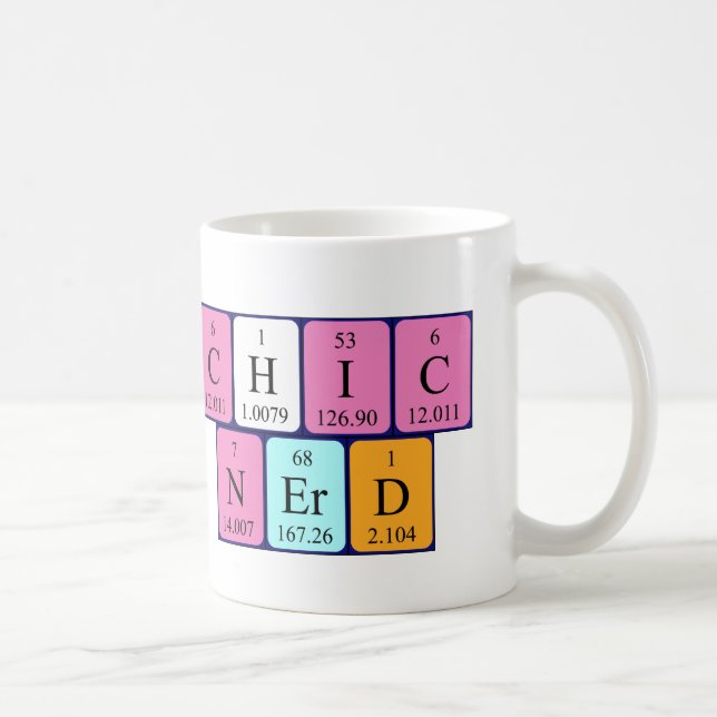 Taza De Café Cama de tabla periódica ChicNerd (Derecha)