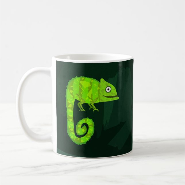 Taza De Café Camaleón lindo verde (Izquierda)