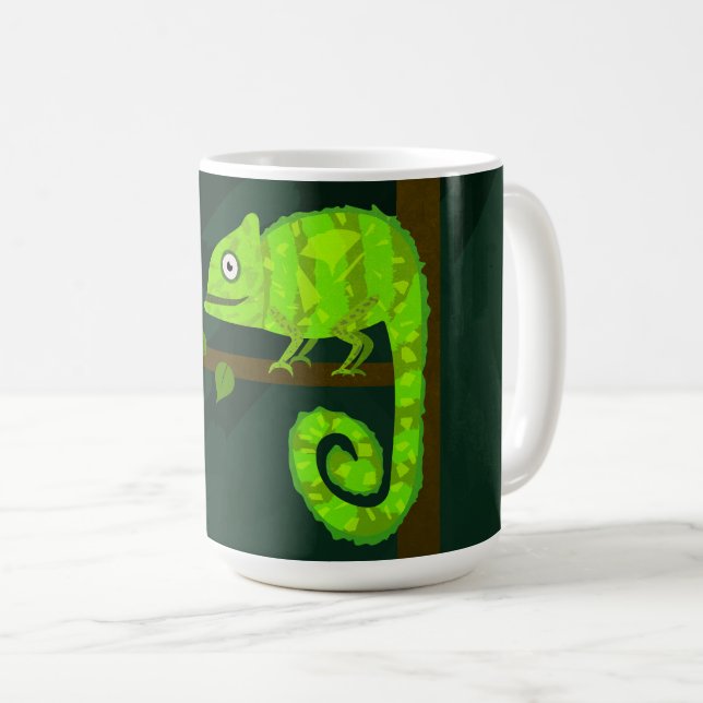 Taza De Café Camaleón lindo verde (Anverso derecho)