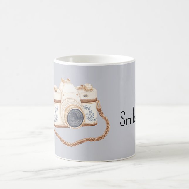 Taza De Café Cámara Azul Blanco (Centro)