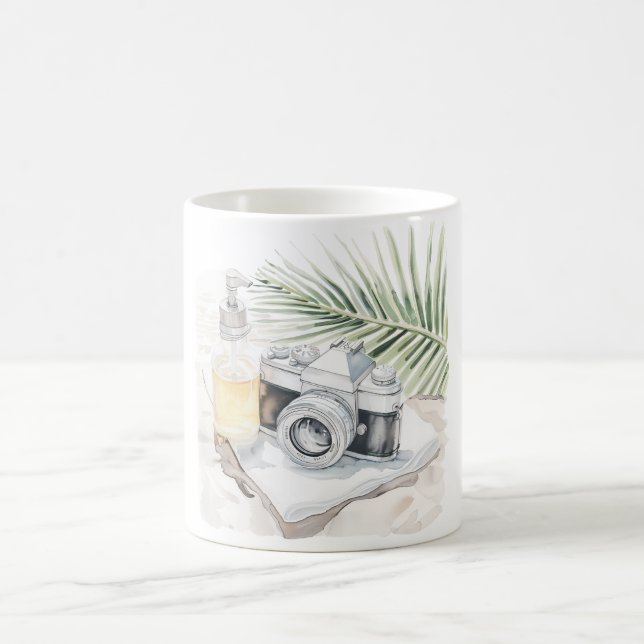 Taza De Café Cámara Hojas Tropicales (Centro)