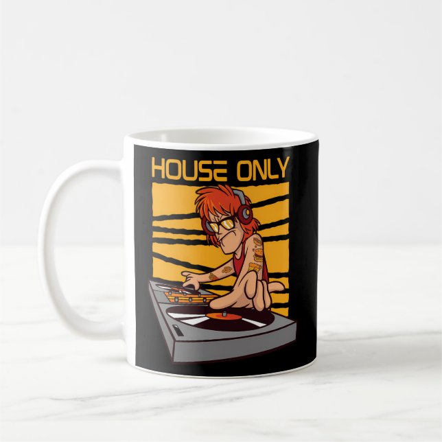 Taza De Café Cámara Sólo Deejay House Music Edm House Music Dj (Izquierda)