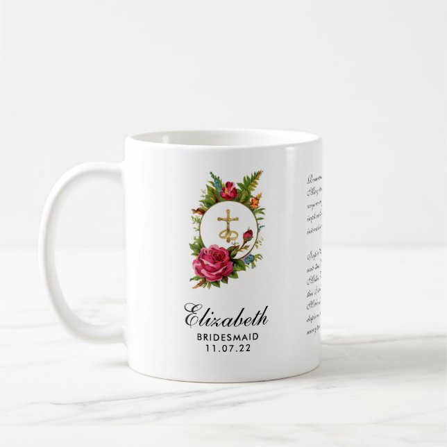 Taza De Café Camarada Roja Católica Crucifijo Oración Novia  (Izquierda)
