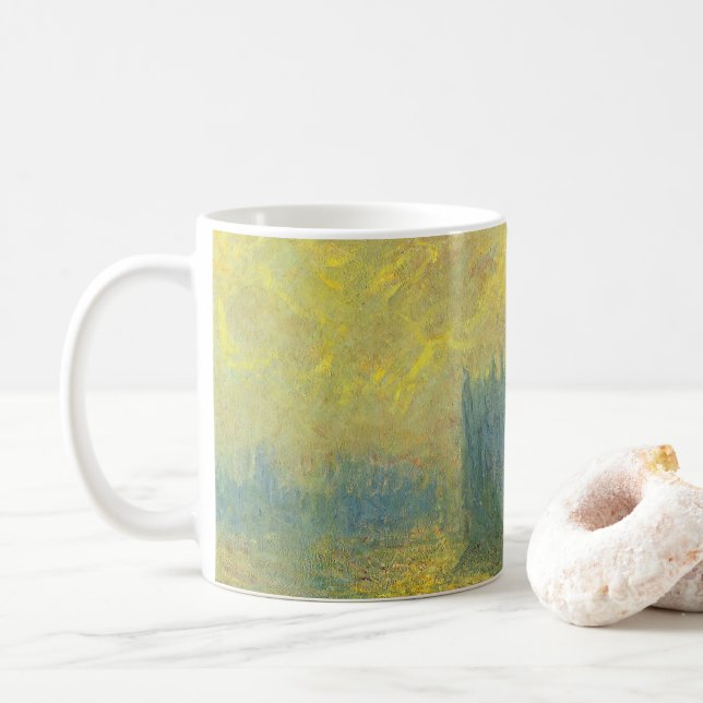 Taza De Café Cámaras del Parlamento, cielo estrepitoso por Clau (Con donut)