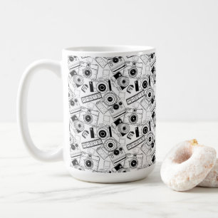 Taza De Café Cámaras fotográficas en blanco y negro