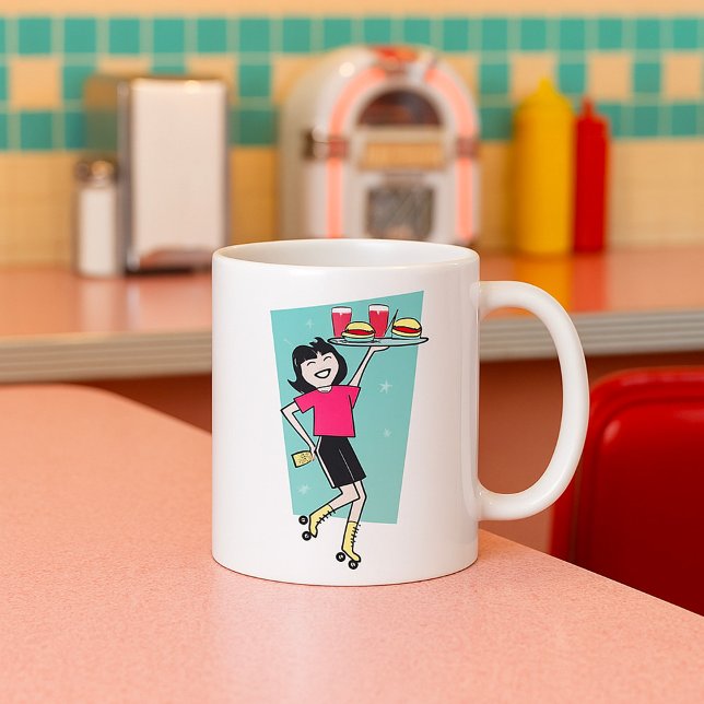 Taza De Café Camarera con patines de ruedas (Subido por el creador)