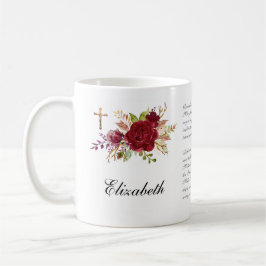 Taza De Café Camarera de honor de Red Rose Crucifix