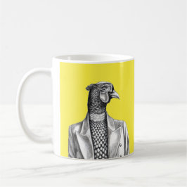 Taza De Café Camarero en chaqueta inteligente (amarillo retro)