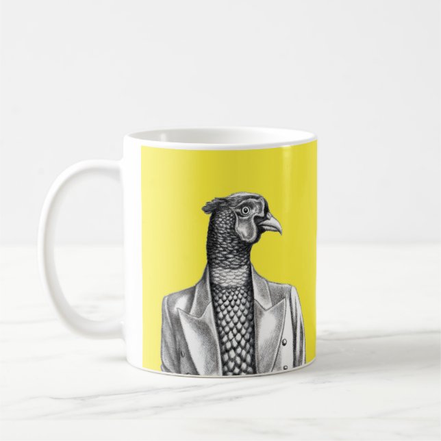 Taza De Café Camarero en chaqueta inteligente (amarillo retro) (Izquierda)