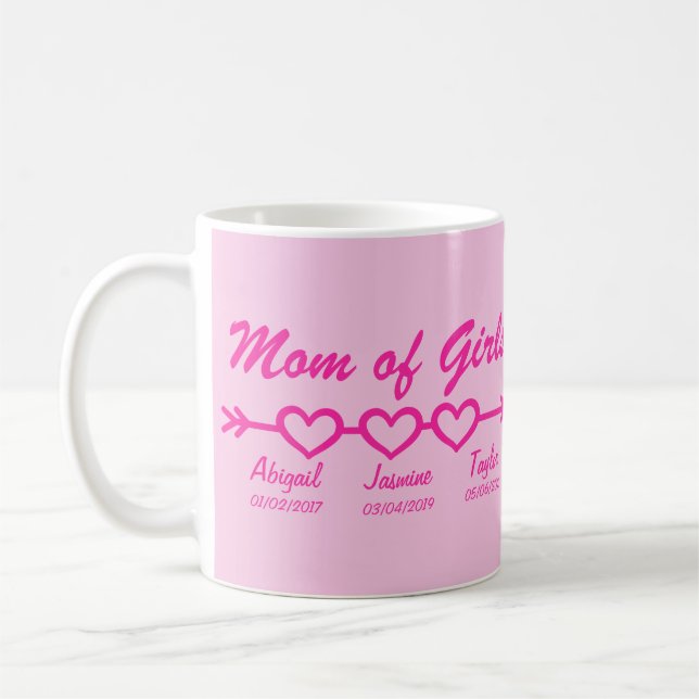 Taza De Café Cambiar Añadir niños nombres de niños Fecha Flecha (Izquierda)