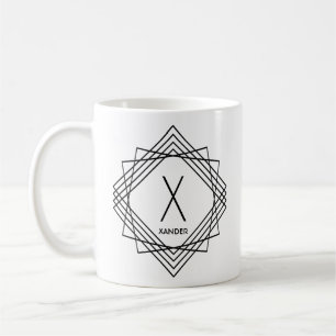 Taza De Café Cambiar el nombre de adición inicial Geométrico X 