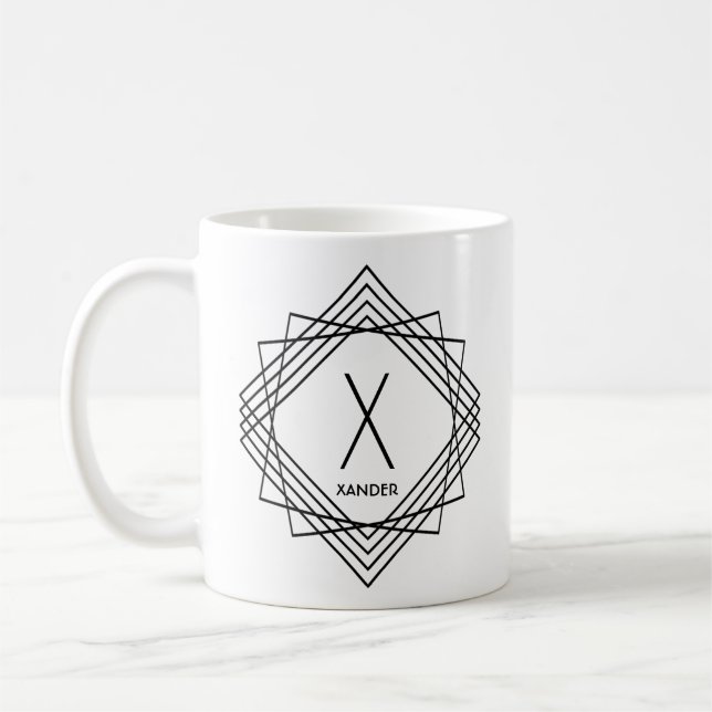 Taza De Café Cambiar el nombre de adición inicial Geométrico X  (Izquierda)