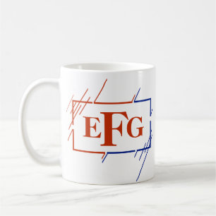 Taza De Café Cambiar los trazos azules iniciales de Monograma B