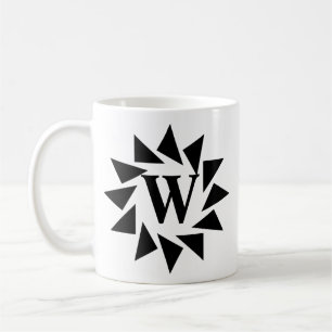 Taza De Café Cambiar los triángulos geométricos iniciales V W X