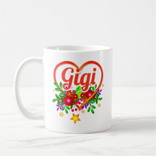Taza De Café Cambiar nombre de abuela - Gigi Heart & Flowers