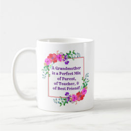 Taza De Café Cambiar nombre y texto Abuela Mezcla perfecta rosa
