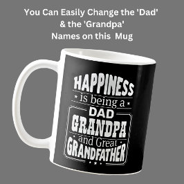 Taza De Café Cambiar papá y abuelo, gran abuelo de la felicidad