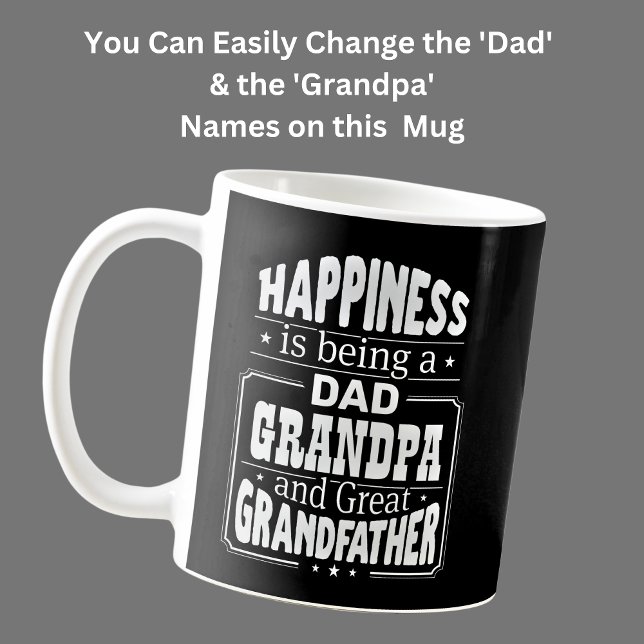 Taza De Café Cambiar papá y abuelo, gran abuelo de la felicidad (Subido por el creador)