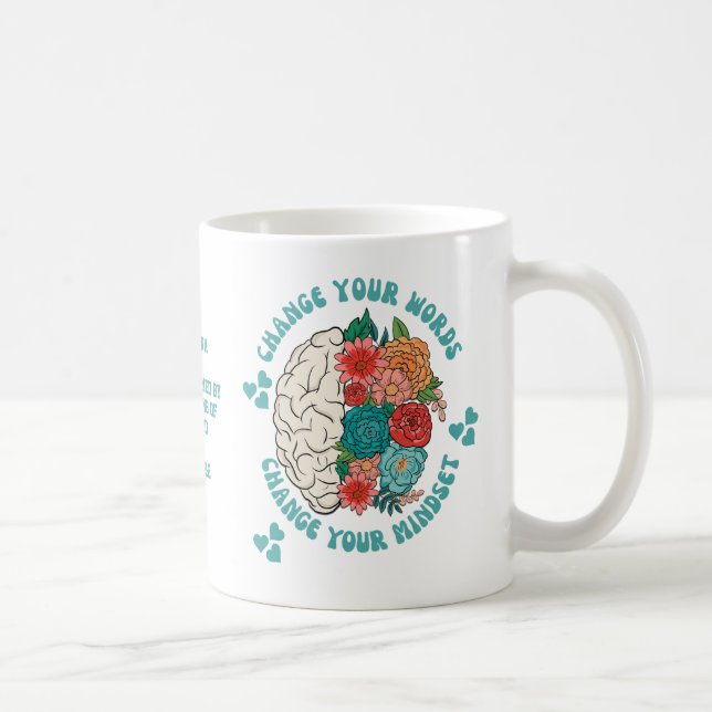 Taza De Café CAMBIAR SUS PALABRAS Cambiar su mentalidad cristia (Derecha)