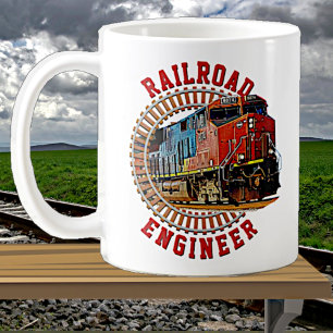 Taza De Café Cambiar texto Ingeniero ferroviario Diesel Locomot
