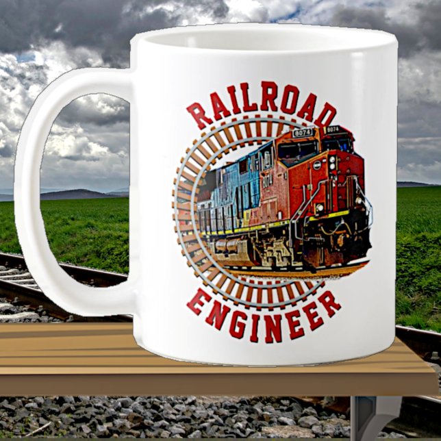 Taza De Café Cambiar texto Ingeniero ferroviario Diesel Locomot (Subido por el creador)