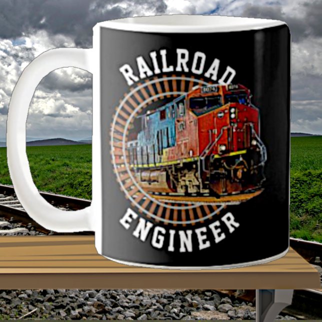 Taza De Café Cambiar texto Ingeniero ferroviario Diesel Locomot (Subido por el creador)