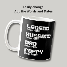 Taza De Café Cambiar todo el nombre Fecha año de leyenda marido