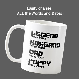 Taza De Café Cambiar todo el nombre Fecha año de leyenda marido