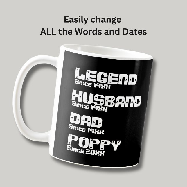 Taza De Café Cambiar todo el nombre Fecha año de leyenda marido (Subido por el creador)