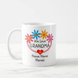 Taza De Café Cambiar todos los nombres Nietos Abuela Nombres Co