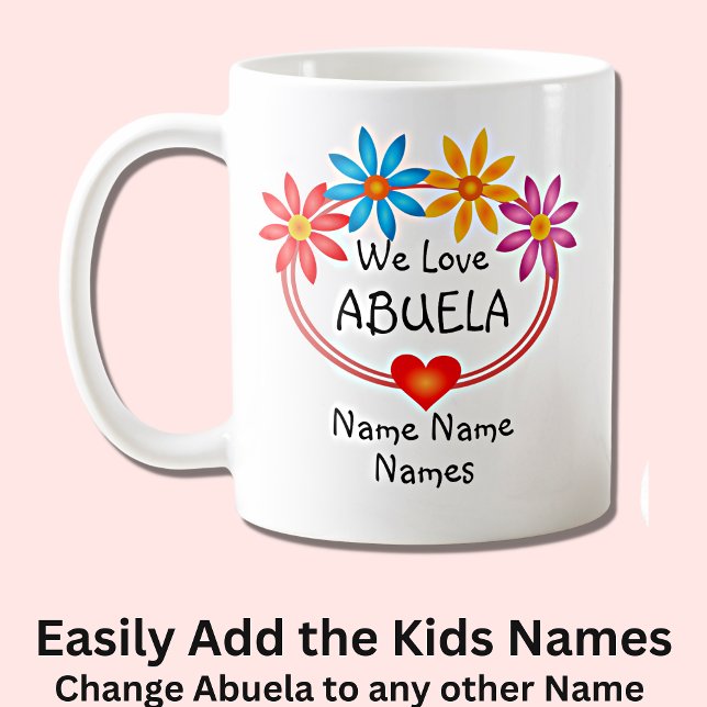 Taza De Café Cambiar todos los nombres Niños Nombres ABUELA Cor (Subido por el creador)