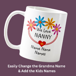 Taza De Café Cambiar todos los nombres Niños Nombres Nanny Flor