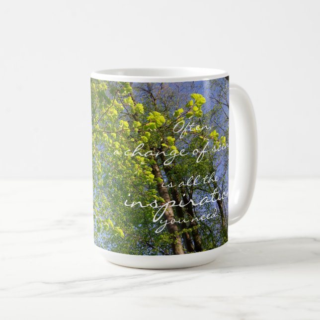 Taza De Café Cambio de escena, inspiración que necesitas, árbol (Anverso derecho)
