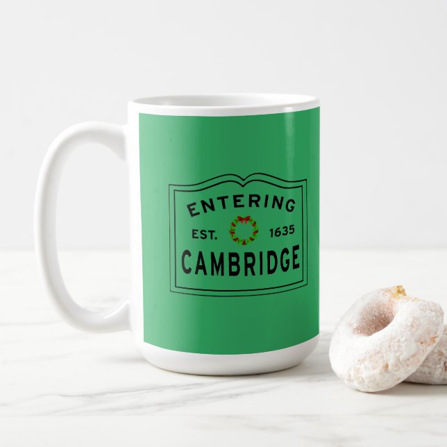 Taza De Café Cambridge, MAMÁ de la guirnalda feriada (Con donut)