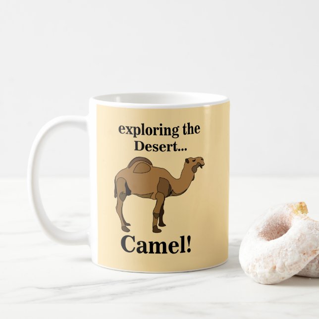 Taza De Café Camel Desert Animal Funny (Con donut)