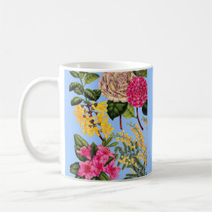 Taza De Café camellia, forsythia, rododendros y acacia