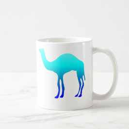 Taza De Café Camello Silueta Ombre Azul Acuático