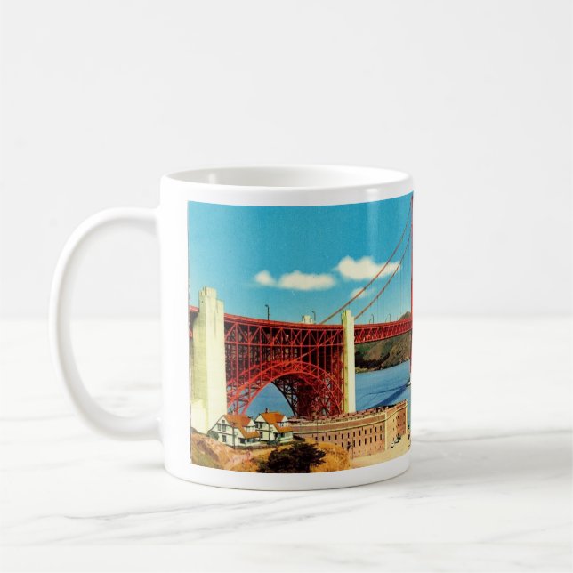 Taza De Café Camina por el puente Golden Gate Mug (Izquierda)