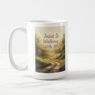 Taza De Café Caminando conmigo religiosamente