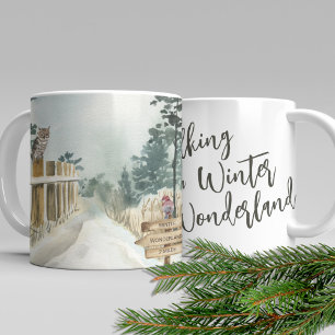 Taza De Café Caminando en un paisaje invernal maravilloso
