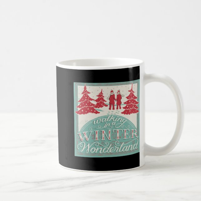 Taza De Café Caminando en una maravilla de invierno  (Derecha)