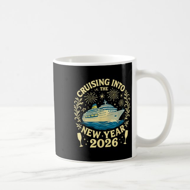 Taza De Café Caminando hacia el Año Nuevo 2026 Feliz Año Nuevo  (Derecha)