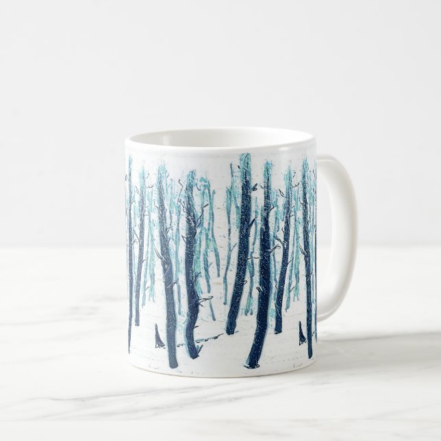 Taza De Café Caminando por un bosque de nieve (Anverso derecho)