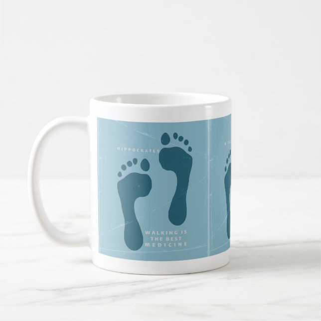 Taza De Café Caminar es la mejor medicina Hipócrates cita (Izquierda)