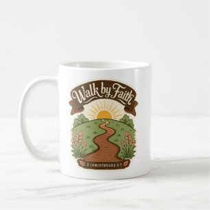 Taza De Café Caminar por Fe Cristiana
