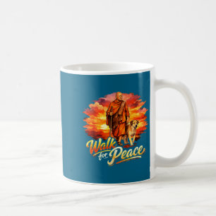 Taza De Café Caminar por la paz monje atento arte espiritual