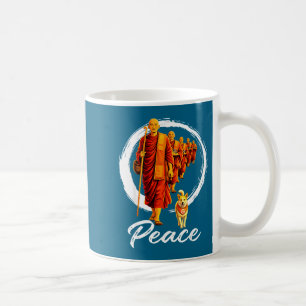 Taza De Café Caminar por la paz monjes budistas paz aloka perro