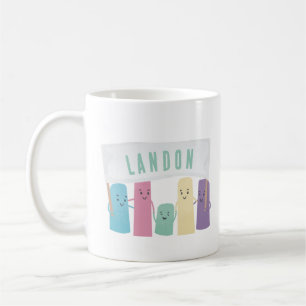 Taza De Café Caminata por la acera corta con signo personalizad